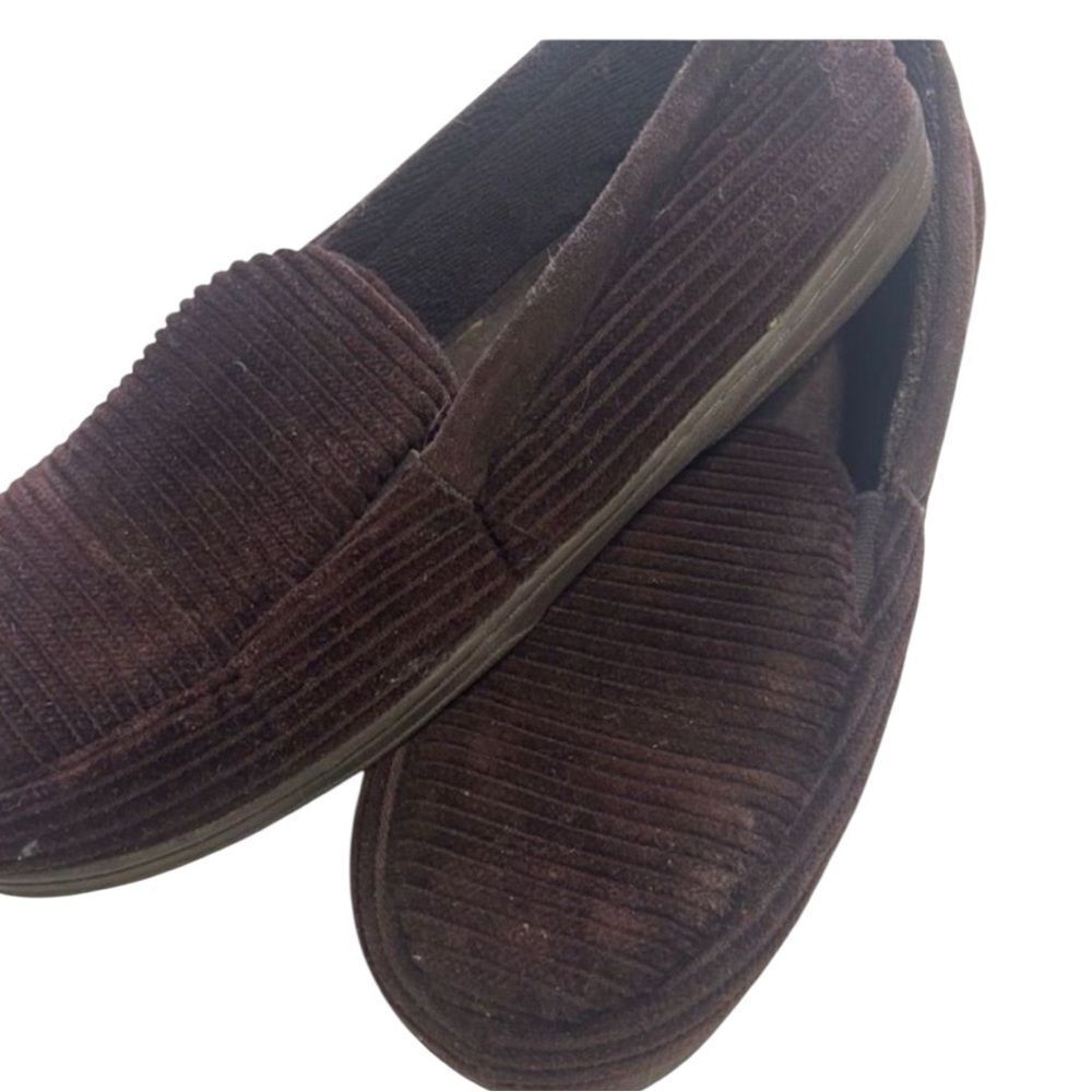 Dearfoams Men's Brown Moccasin Slippers Size 9-10 Memory Foam